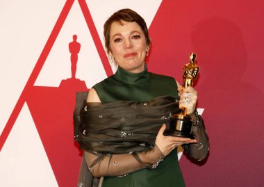 Olivia Colman 91 yıllık Akademi Ödülleri - basın odası Loews Hotel Hollywood, ABD'de 24 Şubat 2019 düzenlenen.