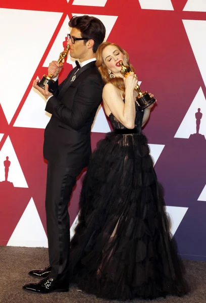 Guy Nattiv ve Jaime Ray Newman 91 yıllık Akademi Ödülleri - basın odası Loews Hotel Hollywood, ABD'de 24 Şubat 2019 düzenlenen.