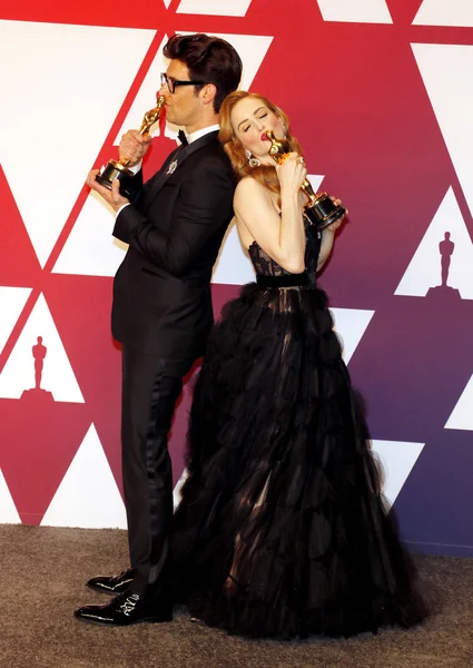 stock image Guy Nattiv and Jaime Ray Newman at the 91st Annual Academy Awards - Press Room held at the Loews Hotel in Hollywood, USA on February 24, 2019.