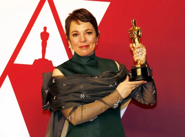 Olivia Colman 91 yıllık Akademi Ödülleri - basın odası Loews Hotel Hollywood, ABD'de 24 Şubat 2019 düzenlenen.