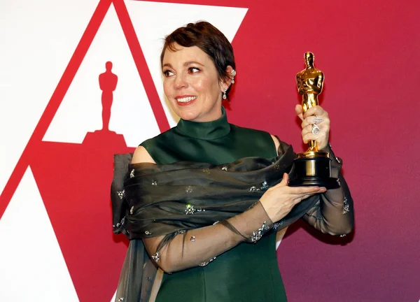 Olivia Colman 91 yıllık Akademi Ödülleri - basın odası Loews Hotel Hollywood, ABD'de 24 Şubat 2019 düzenlenen.