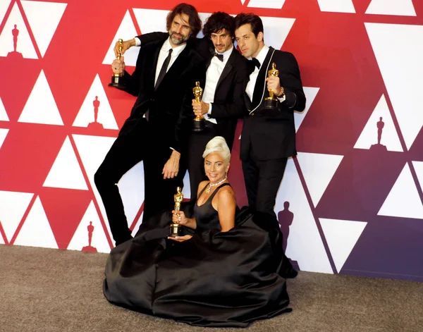 Andrew Wyatt, Anthony Rossomando, Lady Gaga ve Mark Ronson, 91 yıllık Akademi Ödülleri - basın odası Loews Hotel Hollywood, ABD'de 24 Şubat 2019 düzenlenen.