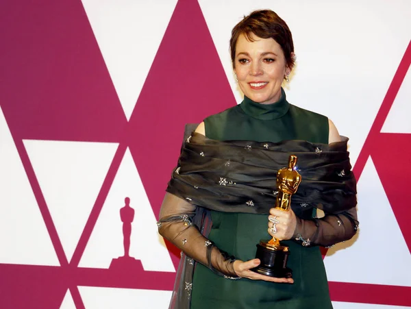 Olivia Colman 91 yıllık Akademi Ödülleri - basın odası Loews Hotel Hollywood, ABD'de 24 Şubat 2019 düzenlenen.
