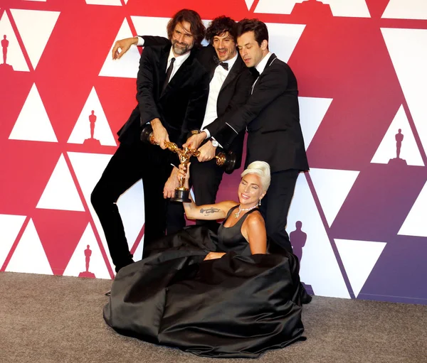 Andrew Wyatt, Anthony Rossomando, Lady Gaga ve Mark Ronson, 91 yıllık Akademi Ödülleri - basın odası Loews Hotel Hollywood, ABD'de 24 Şubat 2019 düzenlenen.
