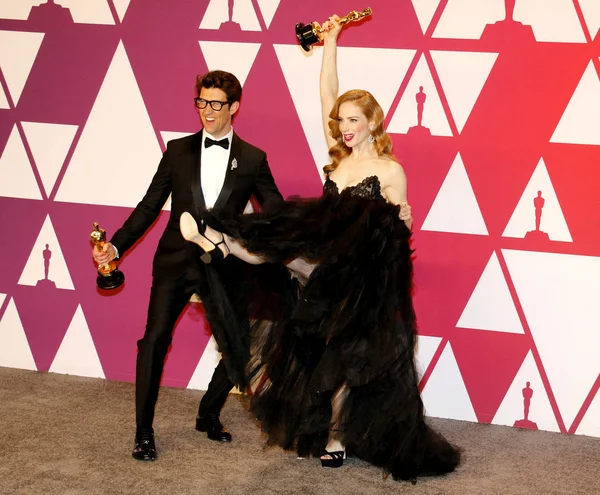 Guy Nattiv ve Jaime Ray Newman 91 yıllık Akademi Ödülleri - basın odası Loews Hotel Hollywood, ABD'de 24 Şubat 2019 düzenlenen.