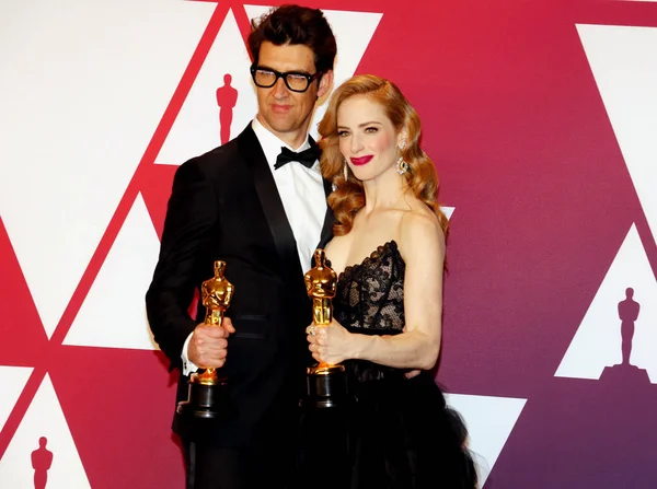 Guy Nattiv ve Jaime Ray Newman 91 yıllık Akademi Ödülleri - basın odası Loews Hotel Hollywood, ABD'de 24 Şubat 2019 düzenlenen.