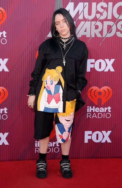 歌手比利 艾利什于2019年3月14日在美国洛杉矶微软剧院举行的 2019年 Iheartradio 音乐奖 — 图库照片