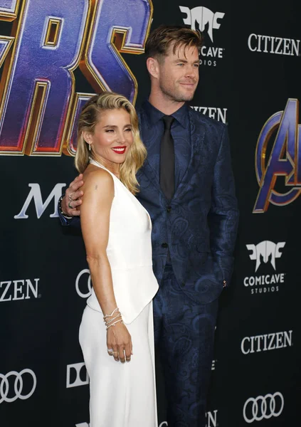 Chris Hemsworth Elsa Pataky Světové Premiéře Mstitelů Endgame Pořádaných Convention — Stock fotografie