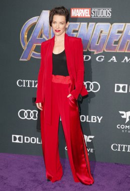 aktris Evangeline Lilly 22 Nisan 2019'da Abd'nin Los Angeles kentindeki La Convention Center'da düzenlenen 'Avengers: Endgame'in Dünya prömiyerinde.