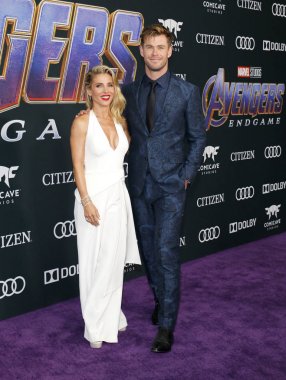 Elsa Pataky ve Chris Hemsworth 22 Nisan 2019'da Abd'nin Los Angeles kentinde ki La Convention Center'da düzenlenen 'Avengers: Endgame'in Dünya prömiyerinde.