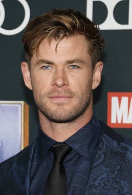 aktör Chris Hemsworth 22 Nisan 2019 tarihinde Los Angeles, ABD'deki La Convention Center'da düzenlenen 'Avengers: Endgame'in Dünya prömiyerinde.