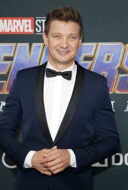 aktör Jeremy Renner 22 Nisan 2019 tarihinde Los Angeles, ABD'deki La Convention Center'da düzenlenen 'Avengers: Endgame'in Dünya prömiyerinde.