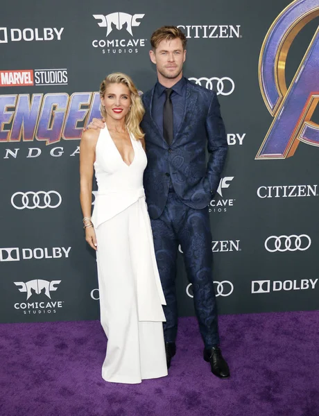 Elsa Pataky Chris Hemsworth Světové Premiéře Mstitelů Endgame Pořádaných Convention — Stock fotografie