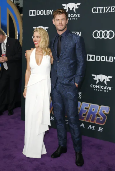 Elsa Pataky Chris Hemsworth Estreno Mundial Avengers Endgame Celebrado Centro —  Fotos de Stock