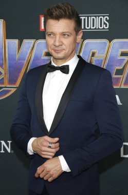 aktör Jeremy Renner 22 Nisan 2019 tarihinde Los Angeles, ABD'deki La Convention Center'da düzenlenen 'Avengers: Endgame'in Dünya prömiyerinde.
