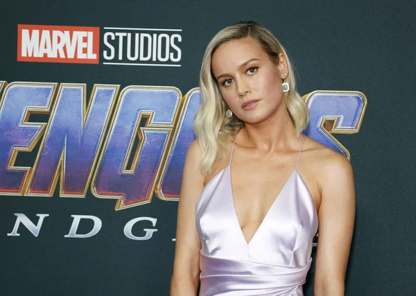 Atriz Brie Larson Estreia Mundial Avengers Endgame Realizada Convention Center — Fotografia de Stock