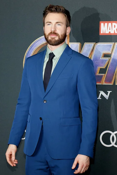 Herec Chris Evans Světové Premiéře Mstitelů Endgame Pořádaných Convention Center — Stock fotografie