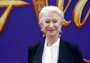 aktris Helen Mirren 21 Mayıs 2019'da Hollywood'daki El Capitan Tiyatrosu'nda düzenlenen 'Aladdin'in Los Angeles galasında.