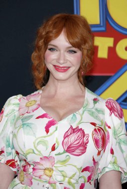 aktris Christina Hendricks 11 Haziran 2019'da Hollywood, ABD'deki El Capitan Tiyatrosu'nda düzenlenen 'Oyuncak Hikayesi 4'ün Dünya prömiyerinde.