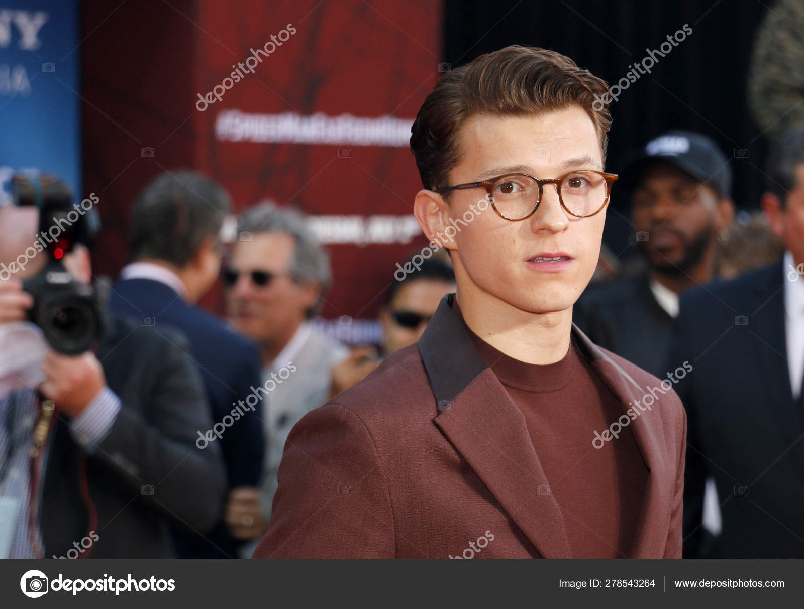 Actor Tom Holland World Premiere 'Spider Man Far Home' Held – Stock