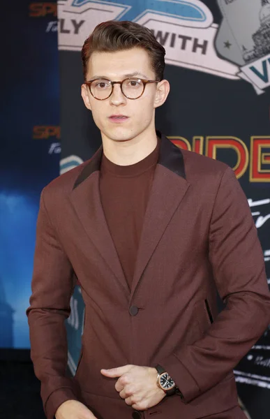 演员汤姆 霍兰德于2019年6月26日在美国好莱坞Tcl中国剧院举行的 蜘蛛侠远离家园 世界首映式上 — 图库照片
