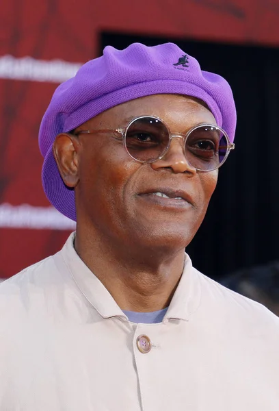 Schauspieler Samuel Jackson Bei Der Weltpremiere Von Spider Man Far — Stockfoto