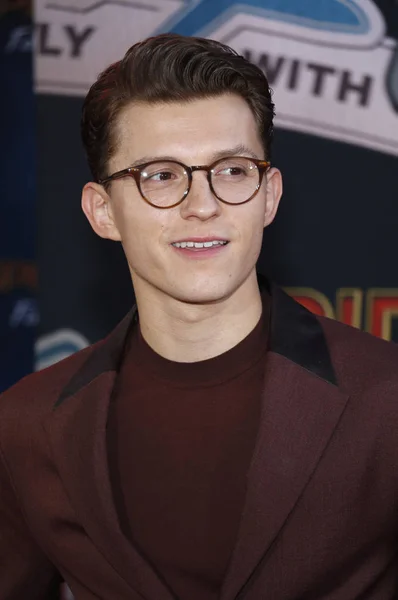 Acteur Tom Holland Wereldpremière Van Spider Man Far Home Gehouden — Stockfoto