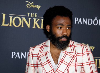 aktör Donald Glover nam-ı diğer Çocuksu Gambino, 9 Temmuz 2019'da Abd'nin Hollywood'daki Dolby Tiyatrosu'nda düzenlenen 'Aslan Kral'ın Dünya prömiyerinde.
