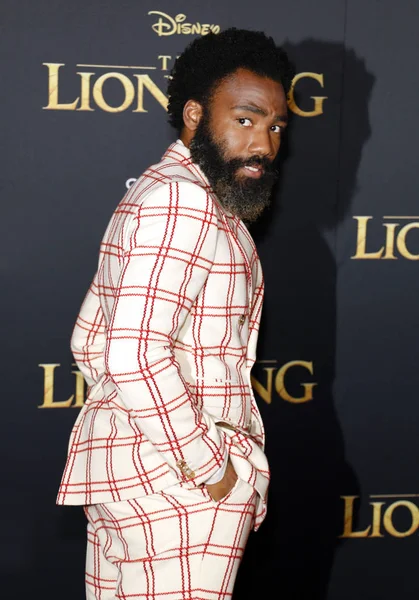 Actor Donald Glover Alias Infantil Gambino Estreno Mundial Rey León — Foto de Stock