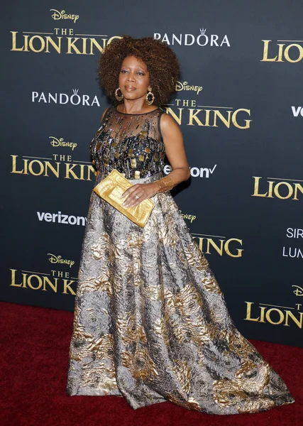 2019年7月9日 アメリカ ハリウッドのドルビー劇場で開催された ライオンキング のワールドプレミアで女優のアルフレ ウッダード — ストック写真