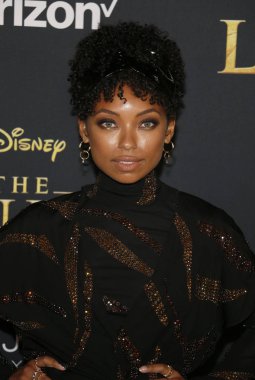 aktris Logan Browning, 9 Temmuz 2019'da Abd'nin Hollywood'daki Dolby Tiyatrosu'nda düzenlenen 'Aslan Kral'ın Dünya prömiyerinde.