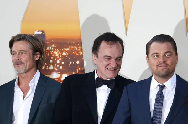 Brad Pitt Leonardo Dicaprio Quentin Tarantino Première Van Once Time — Stockfoto