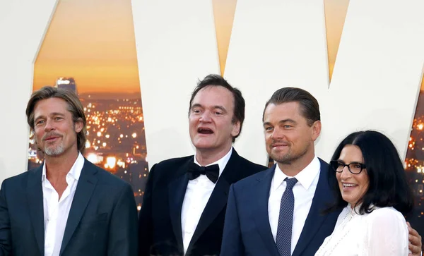 Brad Pitt Leonardo Dicaprio Quentin Tarantino Alla Prima Los Angeles — Foto Stock