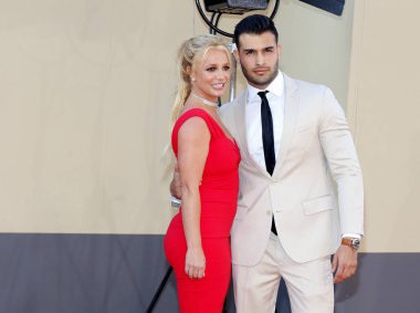 Britney Spears ve Sam Asghari Los Angeles prömiyeri ' bir kez Hollywood 'Da ' TCL Çin Tiyatrosu IMAX Hollywood 'da, ABD 22 Temmuz 2019 tarihinde düzenlenen upon.