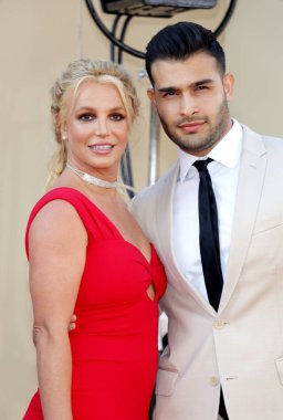 Britney Spears ve Sam Asghari Los Angeles prömiyeri ' bir kez Hollywood 'Da ' TCL Çin Tiyatrosu IMAX Hollywood 'da, ABD 22 Temmuz 2019 tarihinde düzenlenen upon.
