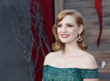 aktris Jessica Chastain 26 Ağustos 2019 tarihinde Westwood, ABD'deki Regency Village Tiyatrosu'nda düzenlenen 'It Chapter Two'nun Los Angeles galasında.