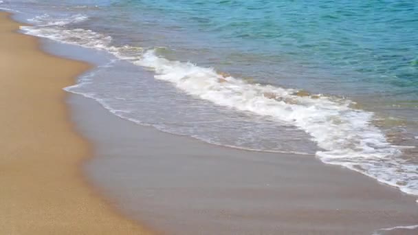 小さな波が壊れる海岸の閉鎖ウオ — ストック動画