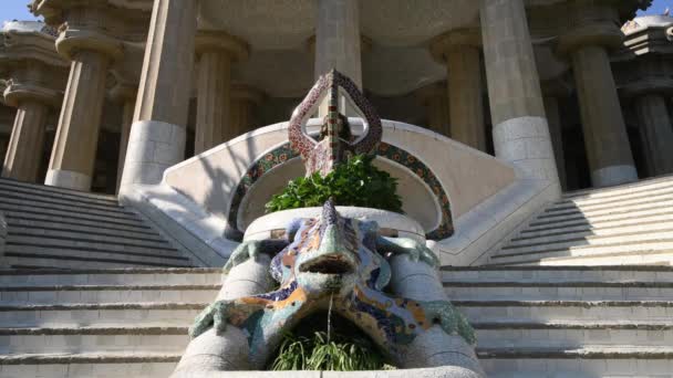 Barcelona Spain Park Güell Septiembre 2020 Barcelona Detalles Del Mosaico — Vídeos de Stock