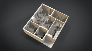 ev alanı işleme sonuçları blender uygulamasından 3D tasarım