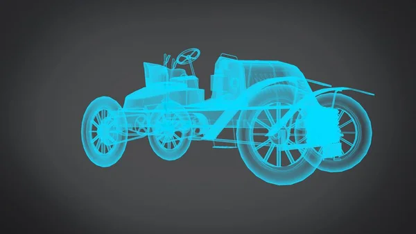 Demonte Röntgen Klasik Retro Arabalar Işleme Sonuçlarını Blender Uygulamadan — Stok fotoğraf