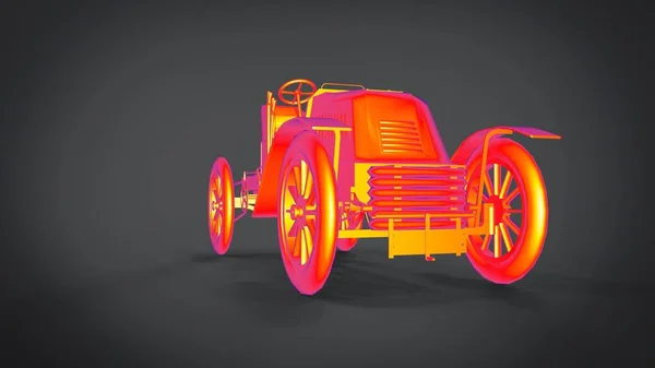 Kızılötesi Tarzı Klasik Retro Arabalar Render Blender Uygulamasından Sonuç — Stok fotoğraf