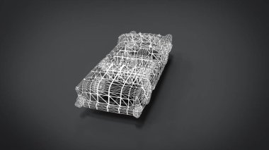 Tel kafes tarzı klasik retro arabalar 3d render blender uygulamasından sonuç