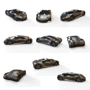 süper araba 3D render paketi