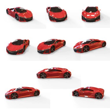 süper araba 3D render paketi