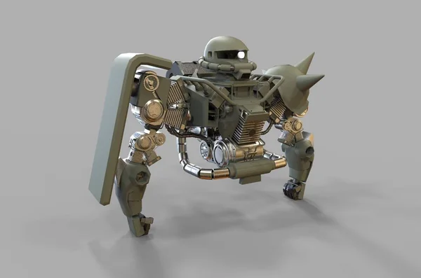 Απόδοση Των Ρομπότ Που Δημιουργήθηκαν Χρήση Ενός Εργαλείου Μπλέντερ — Φωτογραφία Αρχείου
