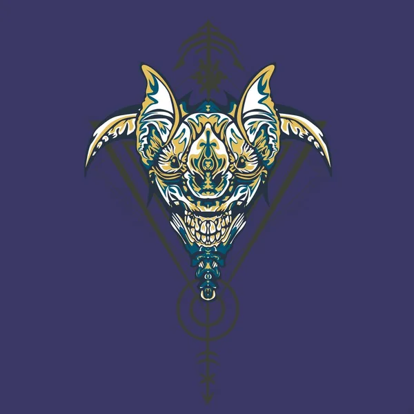 Vektör illüstrasyon. robot kutsal geometri. T-shirt tasarımı, poster, çıkartma için. Çizgi Stili. - Vektör