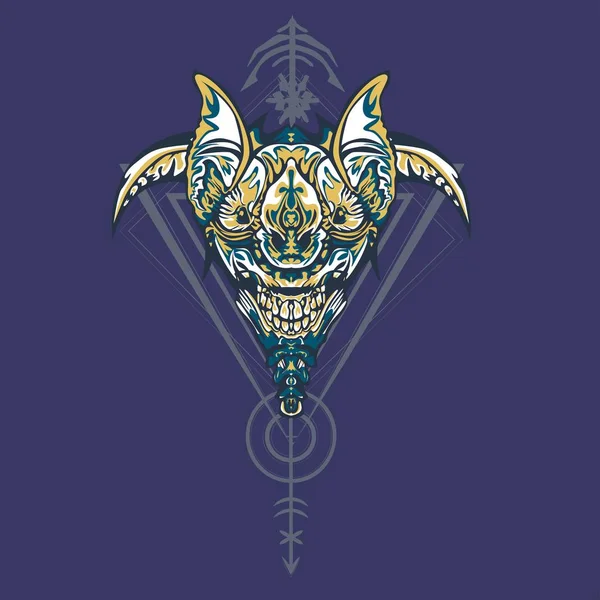 Vektör illüstrasyon. robot kutsal geometri. T-shirt tasarımı, poster, çıkartma için. Çizgi Stili. - Vektör