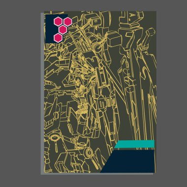 Vektör illüstrasyon. robot kutsal geometri. T-shirt tasarımı, poster, çıkartma için. Çizgi Stili. - Vektör