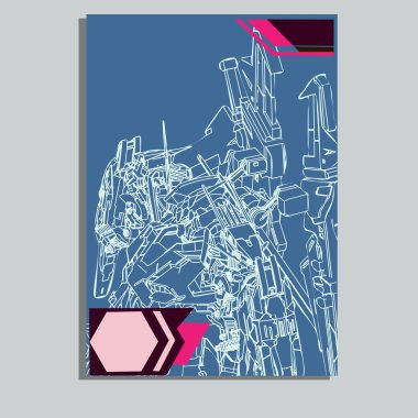 Vektör illüstrasyon. robot kutsal geometri. T-shirt tasarımı, poster, çıkartma için. Çizgi Stili. - Vektör