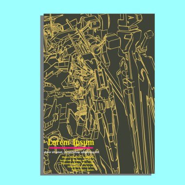 Vektör illüstrasyon. robot kutsal geometri. T-shirt tasarımı, poster, çıkartma için. Çizgi Stili. - Vektör